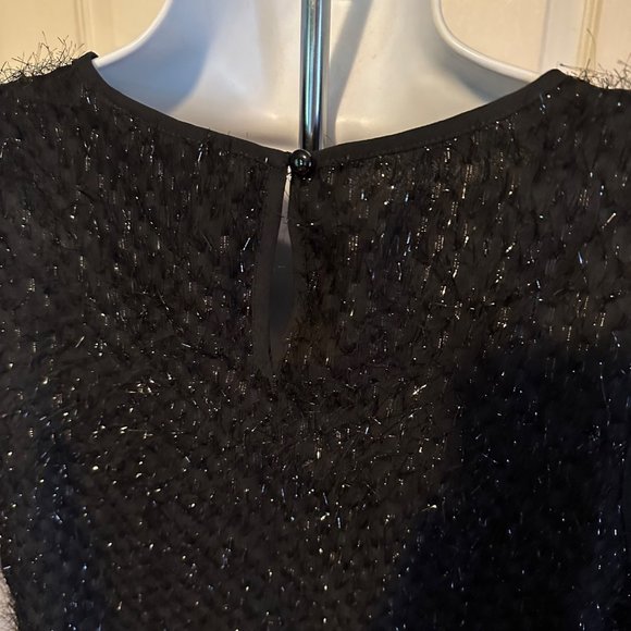 Melissa Paige black glitter tie bottom fuzzy top size L - Picture 3 of 9